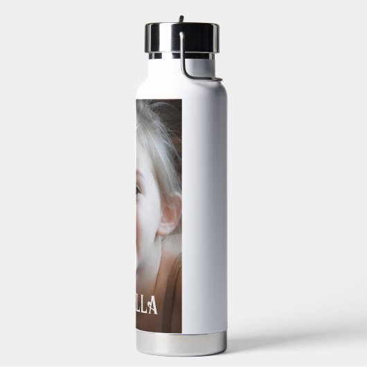 名前パーソナライズされたと写真 ウォーターボトル (左面)