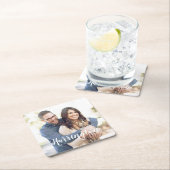 名前パーソナライズされたと写真 スクエアペーパーコースター (インサイチュ)