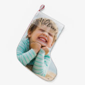 名前パーソナライズされたと写真 スモールクリスマスストッキング (正面 (吊り時))