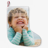 名前パーソナライズされたと写真 スモールクリスマスストッキング (正面)