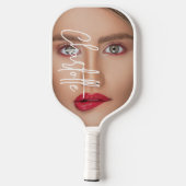 名前パーソナライズされたと写真 ピックルボールラケット (裏面)