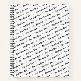 名前パーソナライズされたと十字付きスパイラルノートブック ノートブック