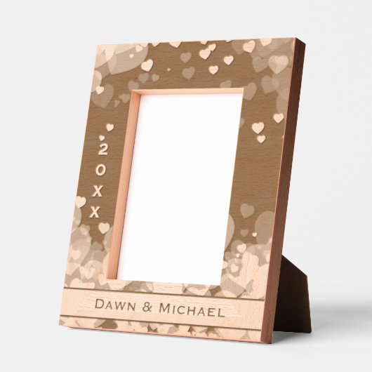 名前パーソナライズされたと年ロマンチックハート レーザー彫刻フレーム (左)