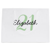 名前パーソナライズされたと年齢の誕生日 ラージペーパーバッグ (正面)