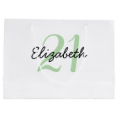 名前パーソナライズされたと年齢の誕生日 ラージペーパーバッグ (裏面)