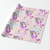 名前パーソナライズされたと年齢ユニコーン誕生日パーティー ラッピングペーパー (アンロールド)