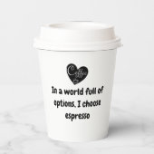 名前パーソナライズされたと引用文、コーヒーエスプレッソ 紙コップ (裏面)