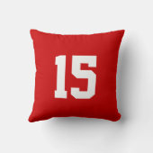 名前パーソナライズされたと番号の付いたサッカー枕 クッション (裏面)