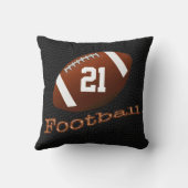 名前パーソナライズされたと番号の付いたサッカー用枕 クッション (裏面)