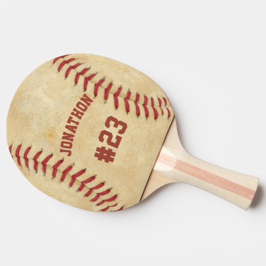 名前パーソナライズされたと番号の野球 卓球ラケット (横)