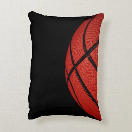 名前パーソナライズされたと番号を持つバスケットボール アクセントクッション (裏面(縦))