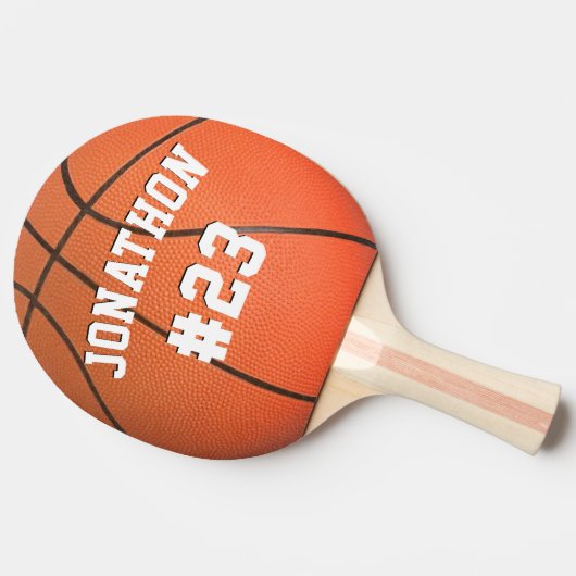 名前パーソナライズされたと番号バスケットボール 卓球ラケット (横)