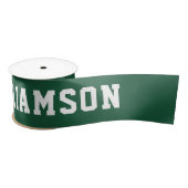 名前パーソナライズされたと番号ホームカミンググリーン サテンリボン (リール)