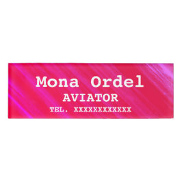 名前パーソナライズされたと職業ピンクのビジネスラベル 名札