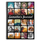 名前パーソナライズされたと20フォトブラック ノートブック (正面)