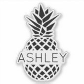 名前パーソナライズされたとPineappleノートパソコン シール (正面)