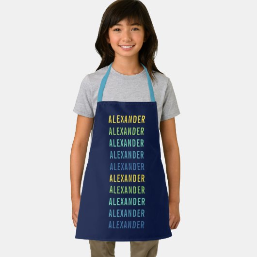 名前パーソナライズされたのおもしろい色のグラデーションの追加 エプロン (インサイチュ)