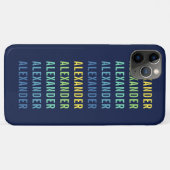 名前パーソナライズされたのおもしろい色のグラデーションの追加 Case-Mate iPhoneケース (裏面(横))