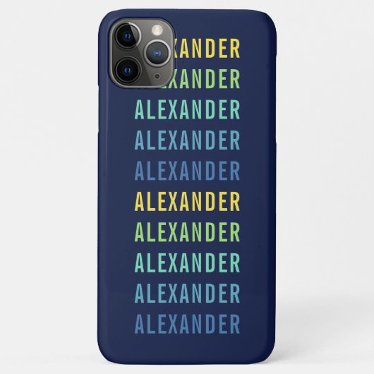 名前パーソナライズされたのおもしろい色のグラデーションの追加 Case-Mate iPhoneケース (裏面)