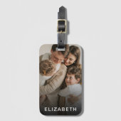 名前パーソナライズされたのカスタム写真 ラゲッジタグ (正面縦)