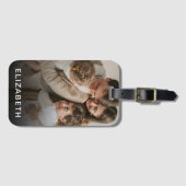 名前パーソナライズされたのカスタム写真 ラゲッジタグ (正面横)