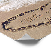 名前パーソナライズされたのハート写真 ポスター (角)