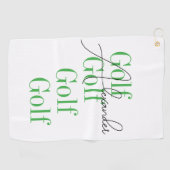 名前パーソナライズされたのミニマルタイポグラフィ ゴルフタオル (横)