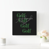 名前パーソナライズされたのモダンタイポグラフィ スクエア壁時計 (ホーム)