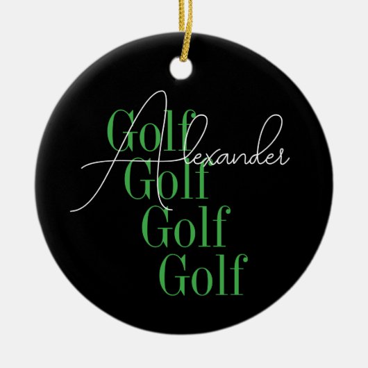 名前パーソナライズされたのモダンタイポグラフィ セラミックオーナメント (正面)