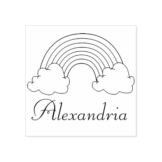 名前パーソナライズされたの子どもがいるレインボー ラバースタンプ (インプリント)