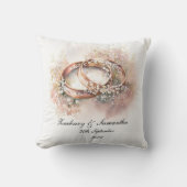 名前パーソナライズされたの結婚リングや輪 クッション (正面)