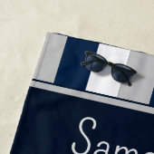 名前パーソナライズされたの航海のいかり ビーチタオル (インサイチュ)