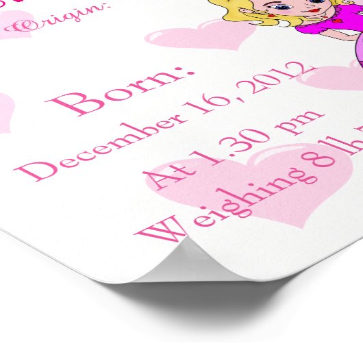 名前パーソナライズされたはキープサクプリント ポスター (角)