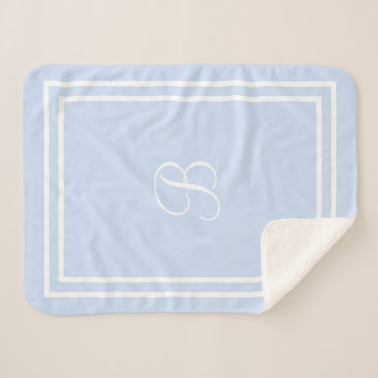 名前パーソナライズされたまたはイニシャルシェルパ毛布 シェルパブランケット (正面(横))