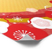 名前パーソナライズされたまたは文字アジアフローラ抽象芸術 ポスター (角)