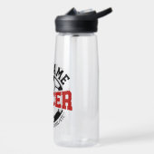 名前パーソナライズされたを追加サッカー選手チームのタイダイ ウォーターボトル (左面)