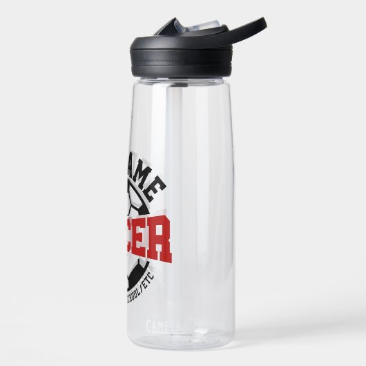 名前パーソナライズされたを追加サッカー選手チームのタイダイ ウォーターボトル (左面)