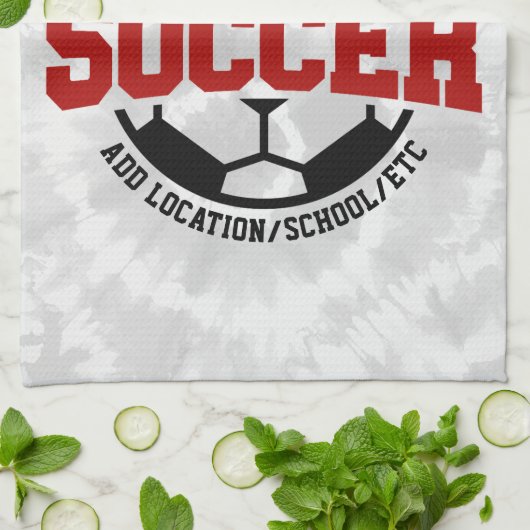 名前パーソナライズされたを追加サッカー選手チームのタイダイ キッチンタオル (折り畳み)