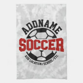 名前パーソナライズされたを追加サッカー選手チームのタイダイ キッチンタオル (縦)