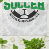 名前パーソナライズされたを追加サッカー選手チームのタイダイ キッチンタオル (折り畳み)