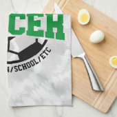 名前パーソナライズされたを追加サッカー選手チームのタイダイ キッチンタオル (四つ折り)