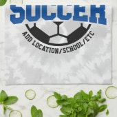 名前パーソナライズされたを追加サッカー選手チームのタイダイ キッチンタオル (折り畳み)