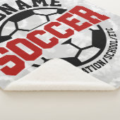 名前パーソナライズされたを追加サッカー選手チームのタイダイ シェルパブランケット (3/4)