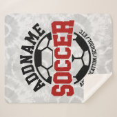 名前パーソナライズされたを追加サッカー選手チームのタイダイ シェルパブランケット (正面(横))