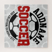 名前パーソナライズされたを追加サッカー選手チームのタイダイ ジグソーパズル (横)