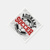 名前パーソナライズされたを追加サッカー選手チームのタイダイ スタンダードカクテルナプキン (角)