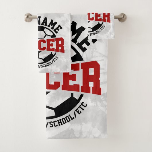 名前パーソナライズされたを追加サッカー選手チームのタイダイ バスタオルセット (インサイチュ)