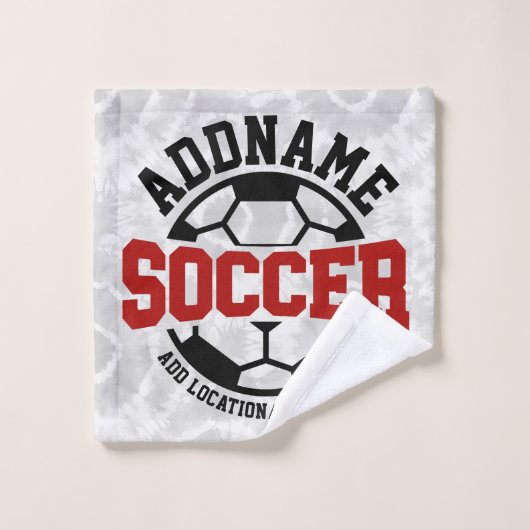 名前パーソナライズされたを追加サッカー選手チームのタイダイ バスタオルセット (ウォッシュタオル)