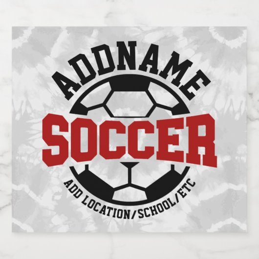 名前パーソナライズされたを追加サッカー選手チームのタイダイ ビールラベル (シングルラベル)