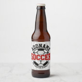 名前パーソナライズされたを追加サッカー選手チームのタイダイ ビールラベル (正面)